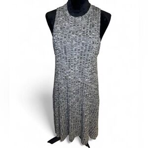 Maeve Ribbed Sleeveless Gray Swing Dress Size Medium